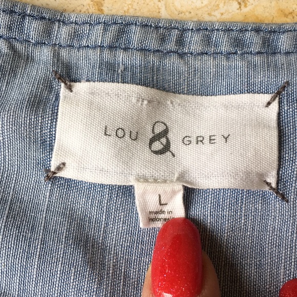 Lou & Grey Zipper-front Casual 2-tone denim jacket - Picture 6 of 8